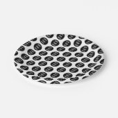 Schwarz-weißes Muster für Werbegeschenke für Unter Pappteller (Schrägansicht)