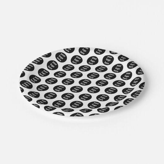 Schwarz-weißes Muster für Werbegeschenke für Unter Pappteller (Schrägansicht)