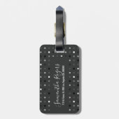 Schwarz-weißes Muster Gepäckanhänger (Rückseite vertikal)