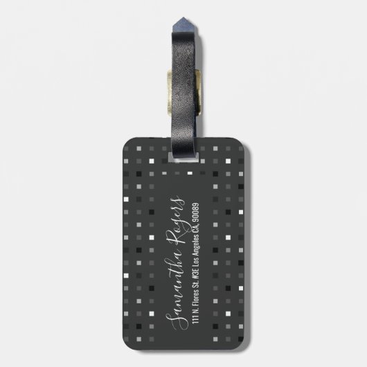 Schwarz-weißes Muster Gepäckanhänger (Rückseite vertikal)