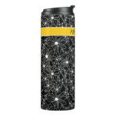 Schwarz-weißes Muster, handgezeichnet, gelb Thermosbecher (Nach links gedreht)
