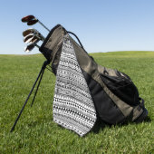 Schwarz-weißes Muster im Aztekenmuster Golfhandtuch (Gras)