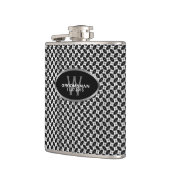 Schwarz-weißes Muster Individuelle Name Hip Flask Flachmann (Links)