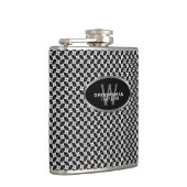 Schwarz-weißes Muster Individuelle Name Hip Flask Flachmann (Rechts)