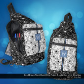 Schwarz-weißes Muster mit Muster, handgezeichnet Crossbody Bag