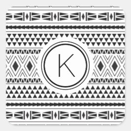 Schwarz-weißes Muster Quadratischer Aufkleber