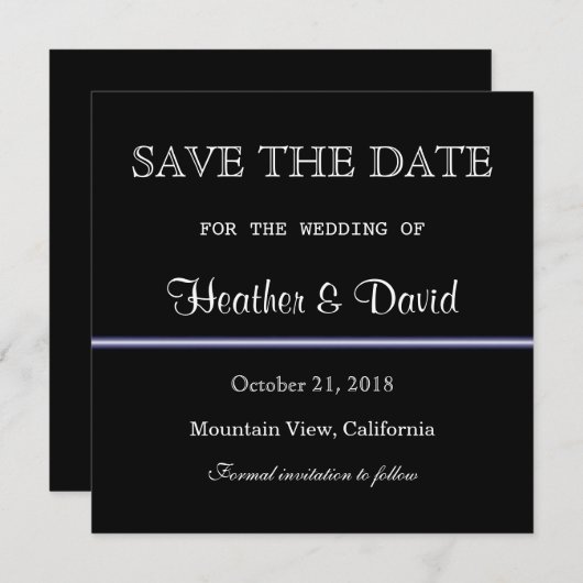 Schwarz-weißes Muster Retten Datum Einladung Hochz (Vorne/Hinten)