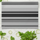 Schwarz-weißes Muster (V) mit gemischtem Streifen Geschirrtuch (Gefaltet)