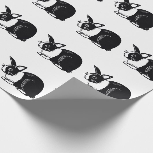 Schwarz-weißes Musterpapier Geschenkpapier (Ecke)