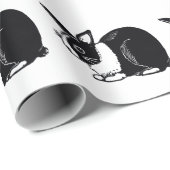 Schwarz-weißes Musterpapier Geschenkpapier (Rolleneckpunkt)