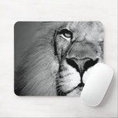 Schwarz-weißes Nah-up Lion Eye Mousepad (Mit Mouse)