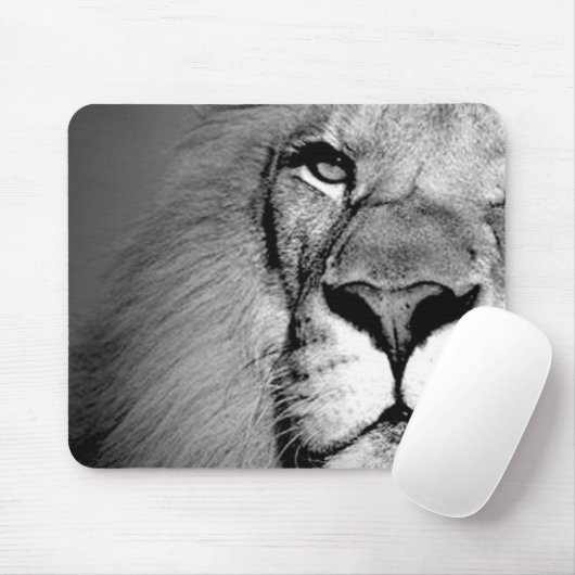 Schwarz-weißes Nah-up Lion Eye Mousepad (Mit Mouse)
