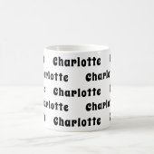 Schwarz-weißes Namensmuster Kaffeetasse (Mittel)