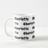 Schwarz-weißes Namensmuster Kaffeetasse (Links)