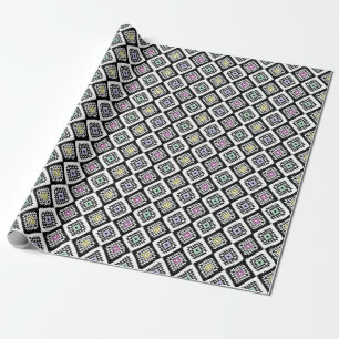 Schwarz-weißes Navajo Muster Geschenkpapier