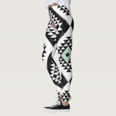 Schwarz-weißes Navajo Muster Leggings (Links)