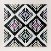 Schwarz-weißes Navajo Muster Puzzle (Horizontal)