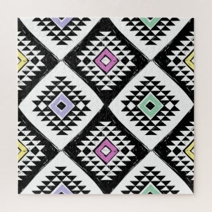 Schwarz-weißes Navajo Muster Puzzle