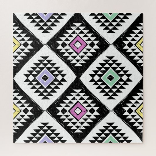 Schwarz-weißes Navajo Muster Puzzle (Vertikal)