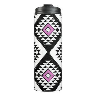 Schwarz-weißes Navajo Muster Thermosbecher