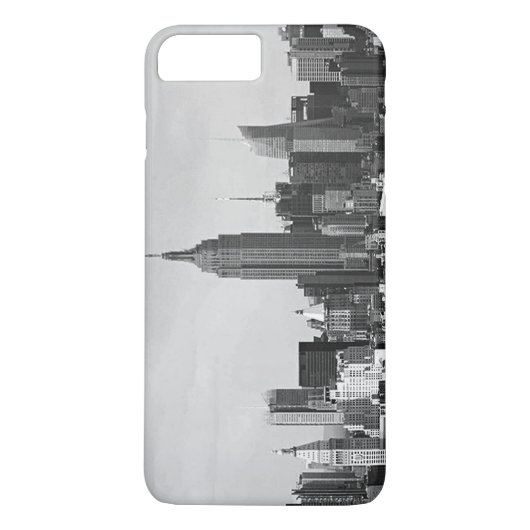 Schwarz-weißes New York City iPhone 7 Plus Fall Case-Mate iPhone Hülle (Rückseite)