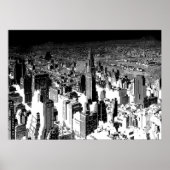 Schwarz-weißes New York City Panorama Poster (Vorne)