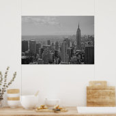 Schwarz-weißes New York Manhattan Panorama Poster (Küche)