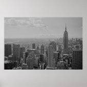 Schwarz-weißes New York Manhattan Panorama Poster (Vorne)