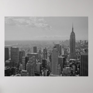 Schwarz-weißes New York Manhattan Panorama Poster
