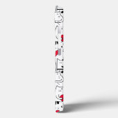 Schwarz-weißes Niedliches Katzen Rotes Herz Case-Mate iPhone Hülle (Rückseite / Links)