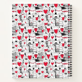 Schwarz-weißes Niedliches Katzen Rotes Herz Notizblock (Rückseite)