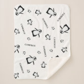 Schwarz-weißes Niedliches Penguin Personalisiertes Sherpadecke (Vorderseite)