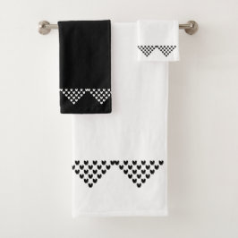 Schwarz-weißes norwegisches Bath-Set Badhandtuch Set