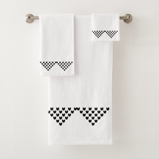 Schwarz-weißes norwegisches Bath-Set Badhandtuch Set (Insitu)