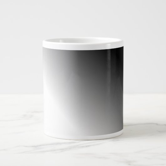 Schwarz-weißes Ombre Jumbo-Tasse (Vorderseite)