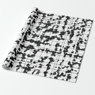 Schwarz-weißes organisches abstraktes Kunstdesign Geschenkpapier