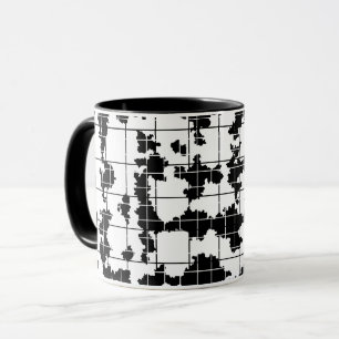 Schwarz-weißes organisches abstraktes Kunstdesign Tasse