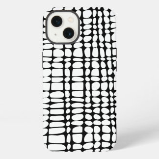 Schwarz-weißes organisches Gittermuster Abstract A iPhone 13 Hülle
