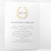 Schwarz-weißes ovales Foto Dreifach-gefaltete Programmkarte (Innen Erste Seite)