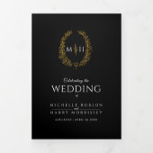 Schwarz-weißes ovales Foto Dreifach-gefaltete Programmkarte (Cover)