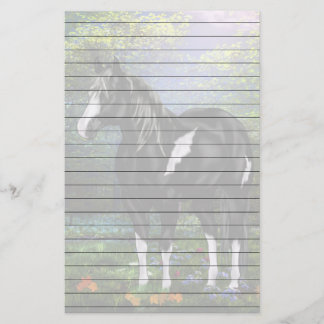 Schwarz-weißes Overo-Paint-Horse-Druckbild Briefpapier