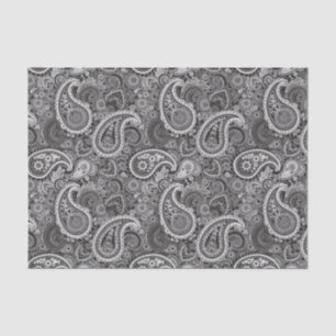 Schwarz-weißes Paisley Elegantes Muster Seidenpapier