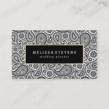 Schwarz-weißes Paisley mit goldenem Akzent