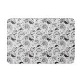 Schwarz-weißes Paisley-Muster – Elegante Textilkun Badematte (Vorderseite)
