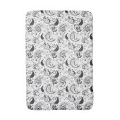 Schwarz-weißes Paisley-Muster – Elegante Textilkun Badematte (Vorderseite Vertikal)