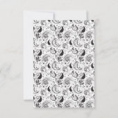 Schwarz-weißes Paisley-Muster – Elegante Textilkun Dankeskarte (Rückseite)