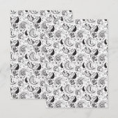 Schwarz-weißes Paisley-Muster – Elegante Textilkun Dankeskarte (Vorne/Hinten)