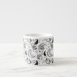 Schwarz-weißes Paisley-Muster – Elegante Textilkun Espressotasse