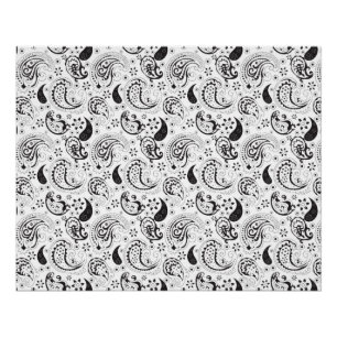 Schwarz-weißes Paisley-Muster – Elegante Textilkun Poster