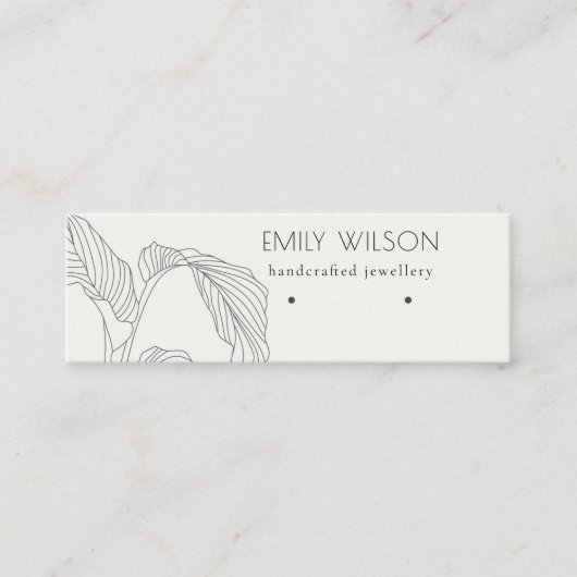 Schwarz-weißes Palmblätterbild Mini Visitenkarte (Vorderseite)